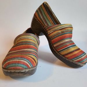 BOC Striped Canvas Clogs 7.5 Medium